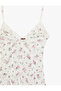 Burgundy Semi-Sheer V Neck Floral Lace Nightgown - 3