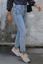 Castua Snow Wash Women's Stretch Fabric High Waist Denim Boyfriend Jeans