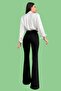 Haman Flared Solmaz Black E Stretchy High Waist Denim Trousers - 2