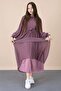 Young Girl Long Length Pleated Chiffon Dress