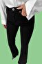 Haman Flared Solmaz Black E Stretchy High Waist Denim Trousers - 3