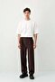 Baggy Fit Pleated Trousers Brown - 2