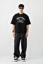 Short Sleeve Boxy Fit Printed T-Shirt Black - 3
