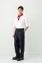 Baggy Fit Pleated Trousers Navy Blue - 5