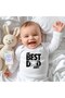 Best Dad Gift Packaged Long Sleeve Snap Fastener Baby Bodysuit - 3