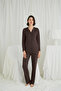 Arias Closet Long Sleeve Button down V-Neck Pajama Set
