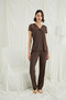 Arias Closet V-Neck Pajama Set with Short Sleeves and Lace - 4
