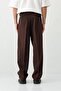 Baggy Fit Pleated Trousers Brown - 6