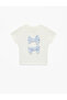 Beige Babygirl Plain Cotton T-Shirt