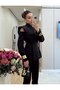 Mi̇ss Neşem Women's Two-Button High Collar Om Off-Shoulder It Stylish Jacket - 3