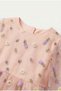 Girls' Cotton Salmon Tulle Dress with Floral Embroidery - 3