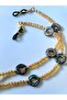 Eyeglass Chain – Amber Crystal with Beaded Leaf Effect Circles – Thinblack ®   Collection - 4