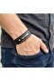 Name Engravable White Steel Plate Multi Black D Leather Men's Bracelet 31834B28D12 - 21 cm - 2