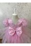 Girl's Pink Floral Embroidered Design Dress - 4