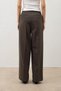 Brown High Waist Pleated Women's Trousers - 5
