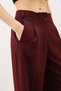 Burgundy Wide Leg Women's Trousers with Pencil Detail - 5