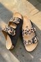 Leopard Printed Li Anatomical Natural Cork Sole Genuine Suede Leather Arch Support Slipper - 2