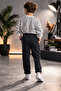 Boy's Holiday Set Striped Pocketed Sweatshirt & Elastic Jeans Stylish Combination Set - 2