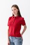 Polo Collar Short Sleeve Women's Knitwear T-Shirt - Buttoned Slim Knitted Casual Stylish Women's T-Shirt - T-Shirt