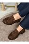 Dalia Women's Brown Suede Tasseled Mid-Sole Loafers - 4