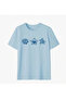 Summer Sea Themed Printed Crew Neck O Oversized P Cotton U Blue Women's Tshirt - 2