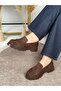 Dalia Women's Brown Suede Tasseled Mid-Sole Loafers - 3