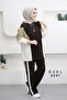 Oversized Pair Garni Detailed Striped Modal Hijab Women's Suit 3186 - Special Series