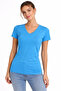 2-Pack V-Neck T-Shirt – Short Sleeve Summer Slim Fit Bodysuit - Pomegranate Blossom - Light Blue - 2