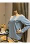 Women's Middle Age and Above Shimmer Pattern Mother Combed Cotton Blouse - 2