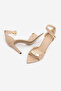Women's Pointed Toe Ankle Lock Closure Buckle Strap Classic Heeled Sandals Sophira Beige - 8