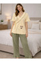 Women's Crinkle Robe Pajama Set - 3