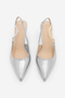 Women's Stiletto Pointed Toe Open Back With Scarf Stone Detailed Heeled Shoes Zemora Silver - 7