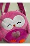 Plush Children with Owl Figures Shoulder Bag – Pink Adjustable Strap Girls' Figures Bag - 3