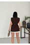 Gold Toka Belt Li Padded Shoulders Zarif Oversized Vest -Bitter Coffee - 7