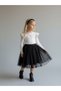 Girl's Cotton Piece Shoulder Blouse Ruffle Detail Basic Corded Fabric Blouse - 4
