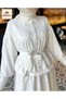 New Season!!! Stone Embellished Belt Detailed Cutout Chiffon Skirt Hijab Suit - 3