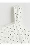 Ecru Square Collar Polka Dot Girl's Dress - 3