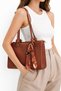 Women's Tan Color Scarf with Detailed Design Shoulder Bag Daily Stylish Design