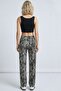 Comfortable Fit High Waist Wide-Leg Viscose Mix Women's Trousers - 2