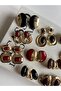 Red Stone Gold Vintage Dangle Women's Earrings - 6