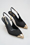 Women's Open Back Special Design Heeled Shoes with Side Buckle and Pointed Toe Stylish Women's Shoes