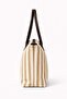 Women's Large Shoulder Bag – Striped Linen Tote Bag - 4