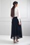 Women's Elastic Waist Lined Long Skirt Tulle - 4