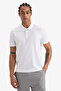 D9779Axwt34 White Slim Fit Slim Fit Polo Neck Sportsman Piqué Short Sleeve T-Shirt - 4