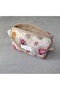 Powder Beige Vintage Rose Patterned Small Size Hygiene BagPcs/ Wallet / Bag Organizer/Organizer Bag - 2