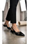 Patent leather open back pointed toe short heel daily flat women's heeled shoes - 2