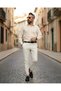 Men's Dik Striped Regular Fit Linen Shirt - 7