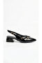 Patent leather open back pointed toe short heel daily flat women's heeled shoes - 7