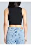 Black Eyelet Tie-Detail Cropped Top Blouse 2688 - 5