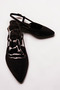 Black Glittery Heeled Open Back Classic Women's Shoes Heeled Shoes - 6